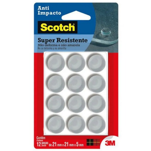 Protetor adesivo anti-impacto redondo 21 mm com 12 unidades