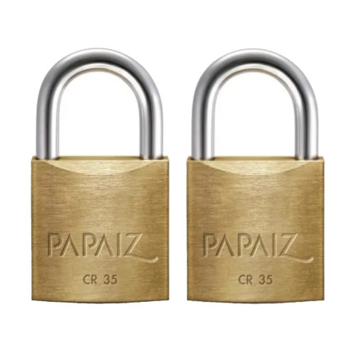 Kit 2 cadeados em lat�o de 35 mm - CR35