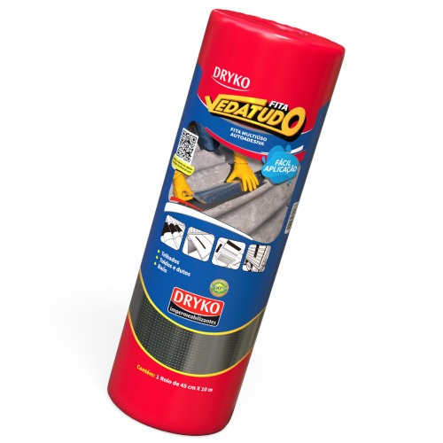 Fita manta asf�ltica auto adesiva aluminizada multiuso 45 cm x 10 m - Vedatudo