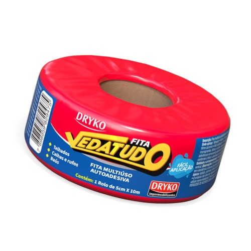 Fita manta asf�ltica auto adesiva aluminizada multiuso 5 cm x 10 m - Vedatudo