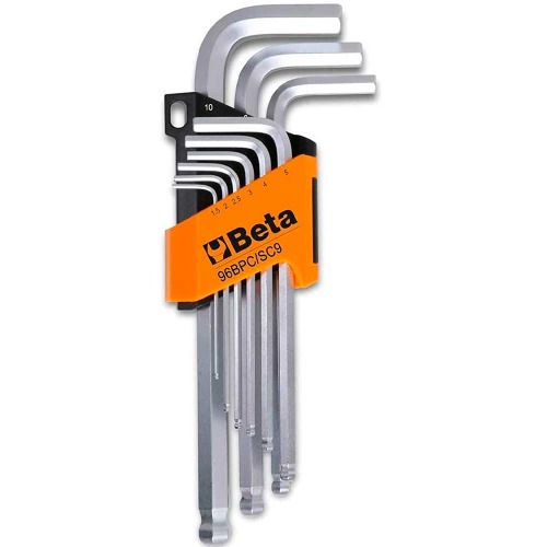 Jogo de chave allen abaulada 1,5 a 10 mm com 9 pe�as - 96BPC/SC9