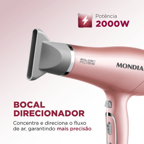 Secador de cabelo 2000 watts Golden rose - SC 32 220V Secador de cabelo 2000 watts Golden rose - SC 32 220V