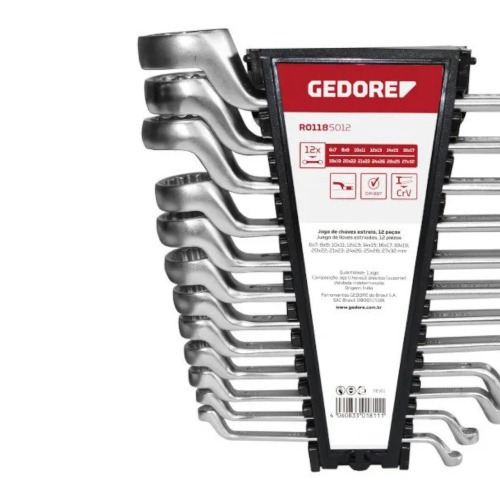 Jogo de chaves estrela 6 a 32 mm aço cromo vanádio com 12 peças - R01185012 Jogo de chaves estrela 6 a 32 mm aço cromo vanádio com 12 peças - R01185012
