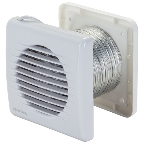 Exaustor para banheiro diâmetro de 100 mm com grade e duto KEXB-03 110V/220V Exaustor para banheiro diâmetro de 100 mm com grade e duto KEXB-03 110V/220V