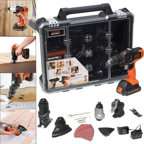 Kit Furadeira Parafusadeira a bateria 20V 6 em 1 - Matrix  110V/220V