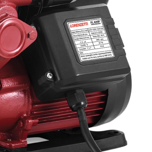 Bomba pressurizadora 370 watts 2250 L/H - PL400P 110V/220V Bomba pressurizadora 370 watts 2250 L/H - PL400P 110V/220V