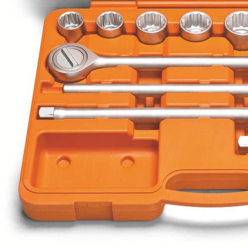 Jogo de soquete estriado de 22 a 50 mm encaixe de 3/4 Jogo de soquete estriado de 22 a 50 mm encaixe de 3/4