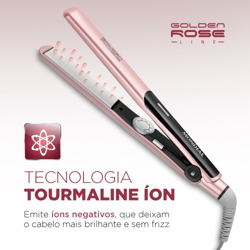 Prancha Chapinha Alisadora cabo girat�rio Golden Rose bivolt - P-20  110V/220V