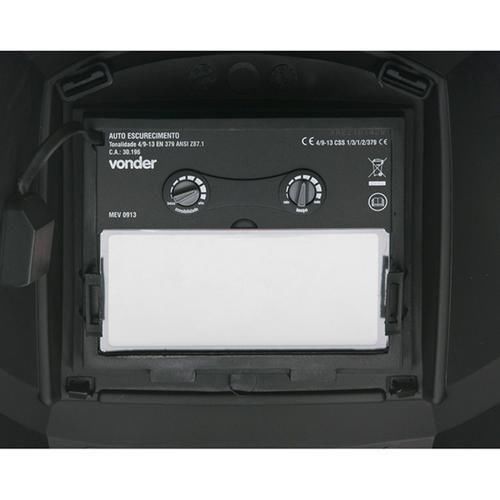 M�scara de solda com escurecimento autom�tico tonalidade 9 a 13 - MEV0913