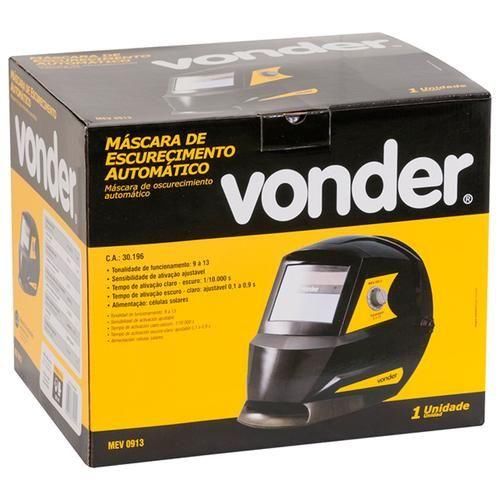 M�scara de solda com escurecimento autom�tico tonalidade 9 a 13 - MEV0913