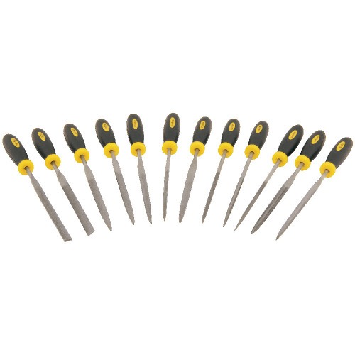 Jogo de limas agulha cabo emborrachado com 12 pe�as