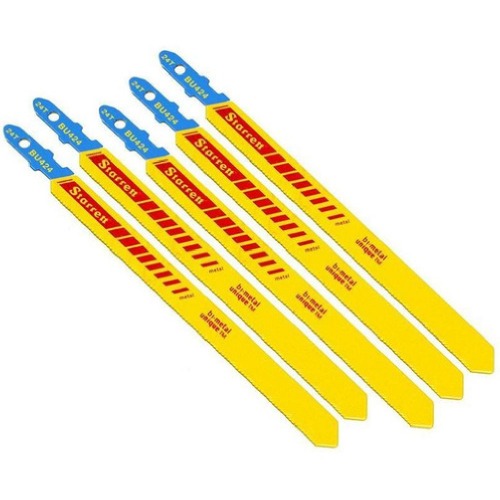 L�mina serra tico tico 100 mm 24 dentes bimetal multiuso 5 pe�as - BU424