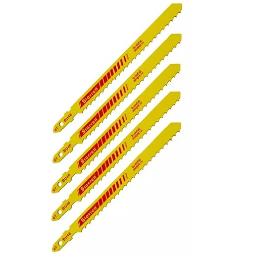 L�mina serra tico tico 100 mm 6 dentes bimetal para madeira 5 pe�as - BU46