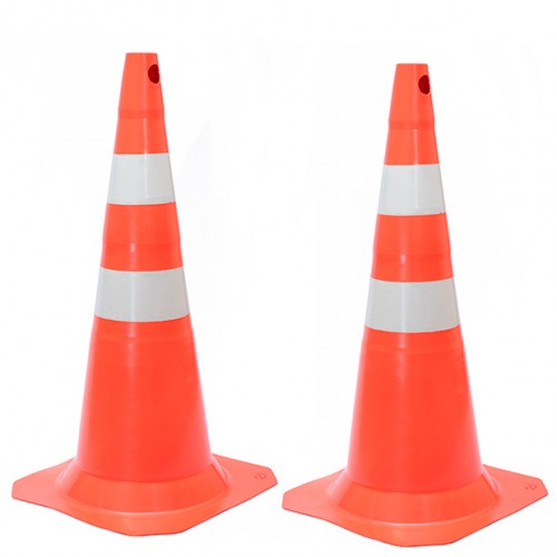 Kit 2 Cones para sinaliza��o 75 cm com 2 faixas - RM-41