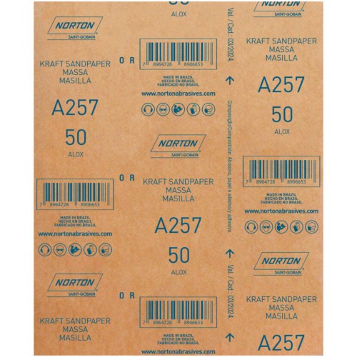 Folha de lixa para massa 225 x 275 mm - A257
