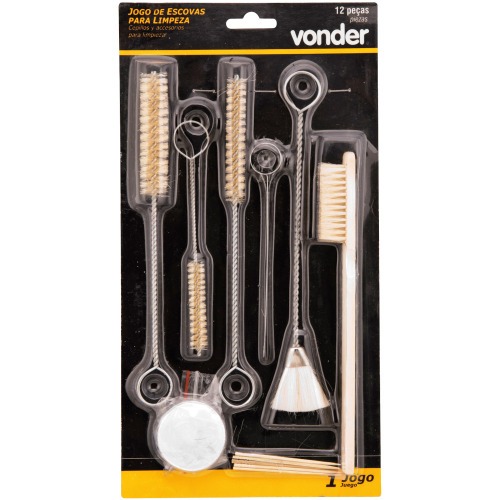 Jogo de escovas para limpeza de pistola de pintura com 12 pe�as