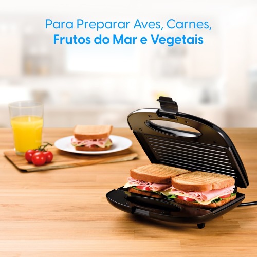 Sanduicheira Grill antiaderente 750 Watts - Snack Time  220V