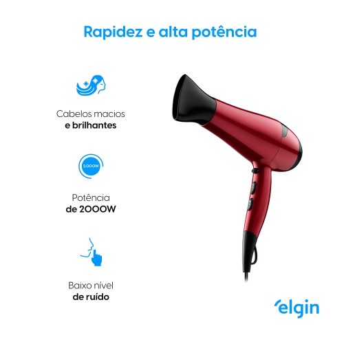 Secador de cabelo 2000 Watts com Tourmaline - Glossy �on  110V