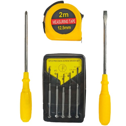 Jogo de chaves para relojoeiro + chave fenda/phiilips e trena 8 pe�as