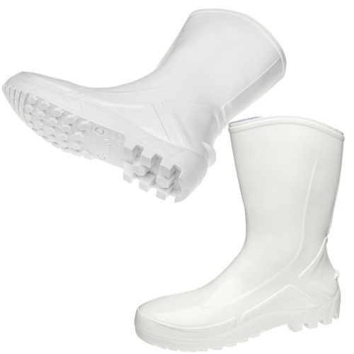 Bota de PVC branca cano m�dio com forro - 110VFLEXF BR