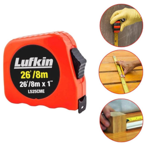Trena com fita de aço 25,4 mm x 8 m com trava Trena com fita de aço 25,4 mm x 8 m com trava