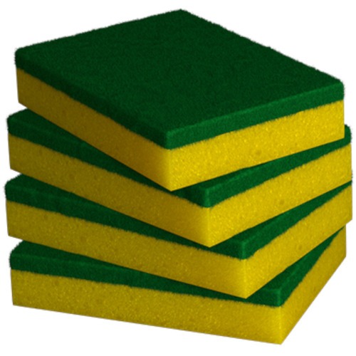 Esponja multiuso limpeza econ�mica dupla face 4 pe�as