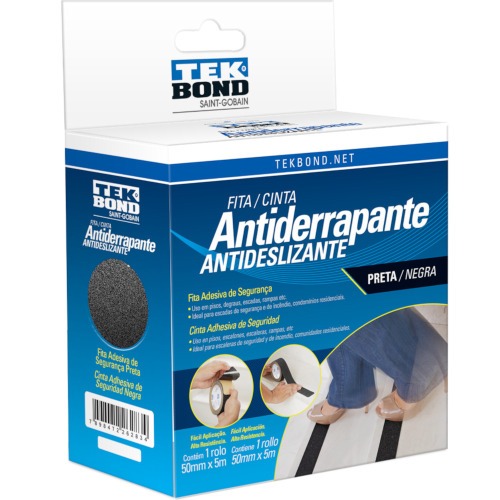 Fita adesiva antiderrapante preta 50 mm x 5 m