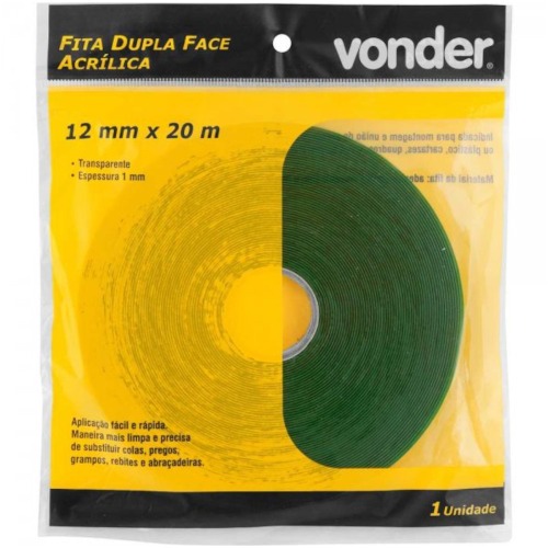 Fita dupla face 12 mm x 20 metros transparente
