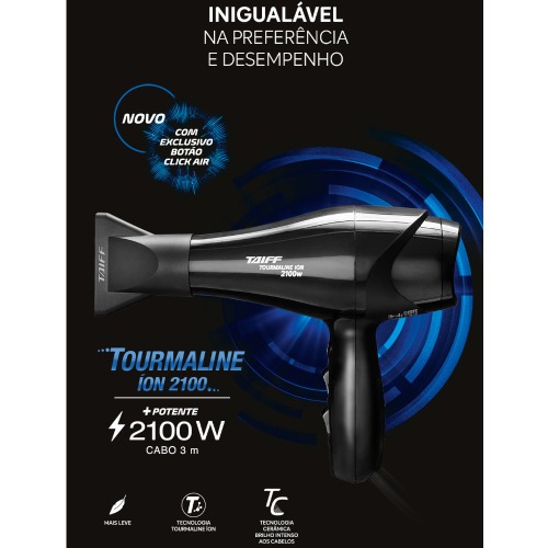 Secador de cabelo 2100 watts 4 temperaturas - Tourmaline �on  220V