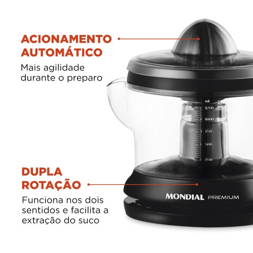 Espremedor de frutas 1,25L com cone extra para limão - E-02 110V Espremedor de frutas 1,25L com cone extra para limão - E-02 110V