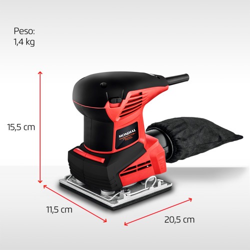 Lixadeira orbital 250W 110 x 103 mm com coletor de p� - FLO-2  220V