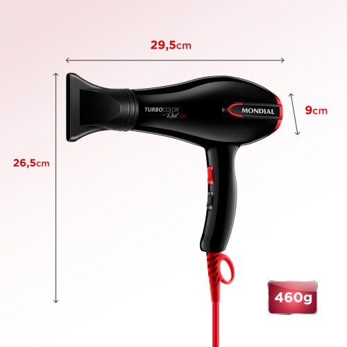 Secador de cabelo 1.900 watts Turbo Color Red - SC-41  220V
