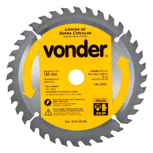 Disco de serra para madeira 185 x 20 mm 36 dentes