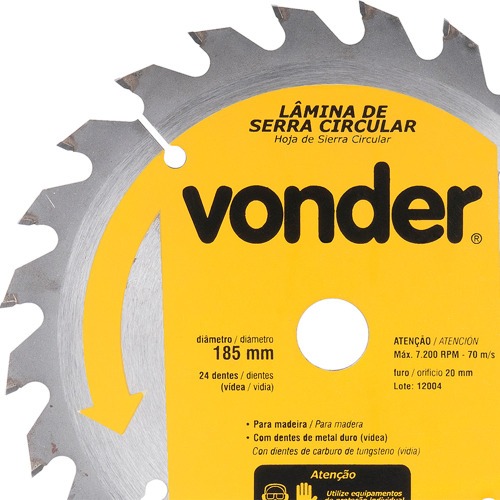 Disco de serra para madeira 185 x 20 mm 24 dentes - 46.50.185.024