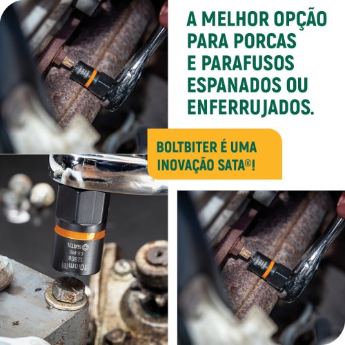 Jogo de soquete Bolt Biter 7 a 19 mm encaixe 1/4