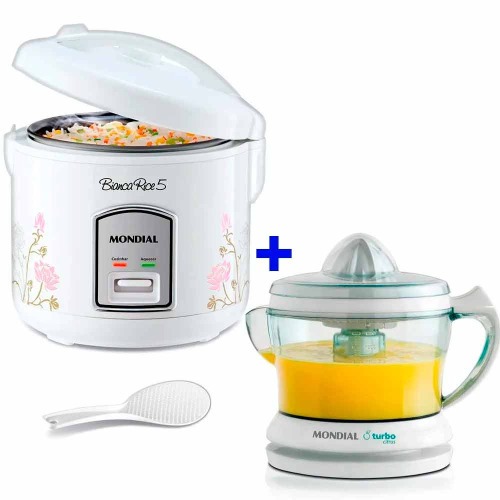 Kit Panela el�trica de arroz Bianca Rice NPE-05-5X + Espremedor de frutas 1,25L E-01  220V