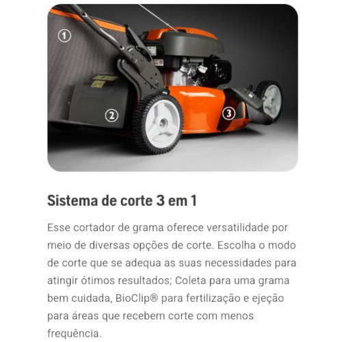 Cortador de grama a gasolina 3,6 Hp corte 51cm com recolhedor e tra��o - LC 151S