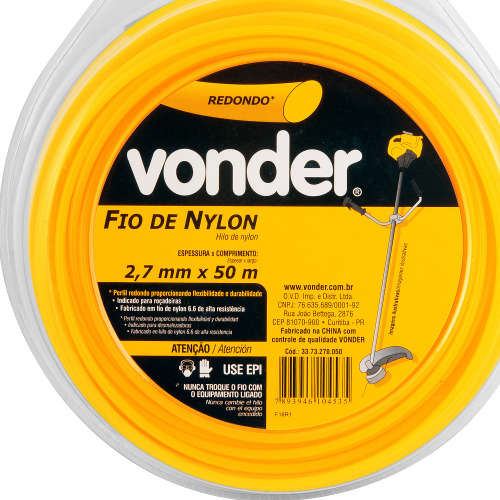 Fio de nylon redondo 2,7 mm x 50 metros para ro�adeira