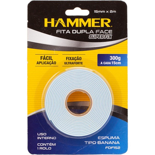 Fita dupla face espuma 15mm x 2m FDF-152
