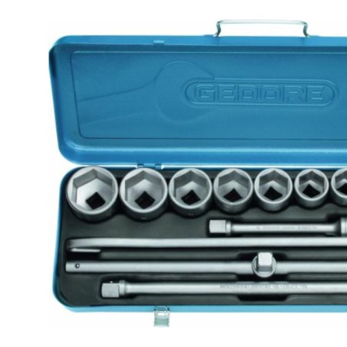 Jogo de soquete sextavado 22 a 50 mm encaixe 3/4