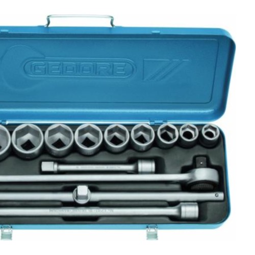 Jogo de soquete sextavado 22 a 50 mm encaixe 3/4