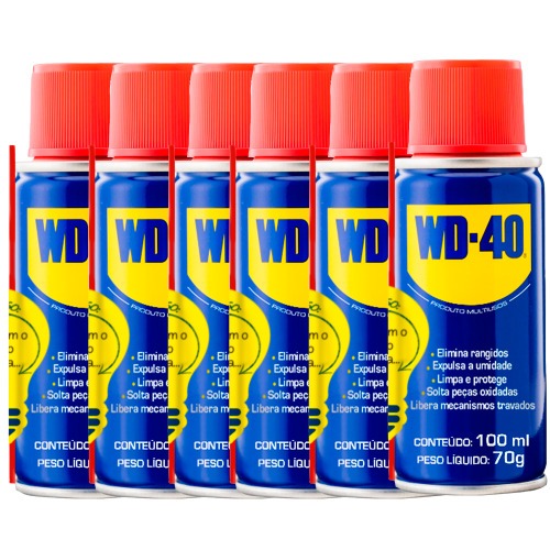 Kit 6 óleos lubrificante desengripante multiuso 100 ml - WD-40 Kit 6 óleos lubrificante desengripante multiuso 100 ml - WD-40