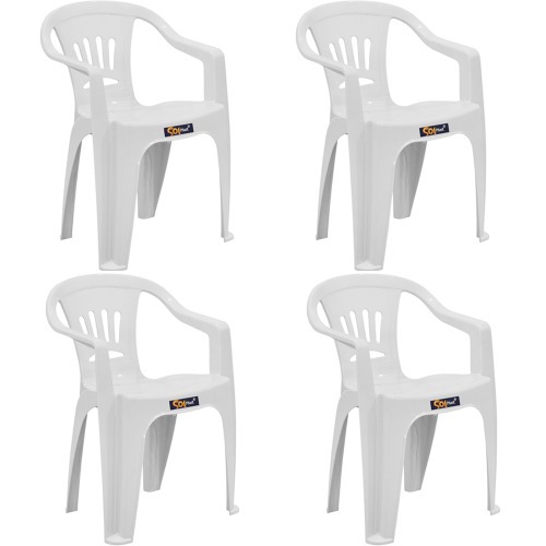 Kit 4 cadeiras pl�sticas com bra�os - Tabuba