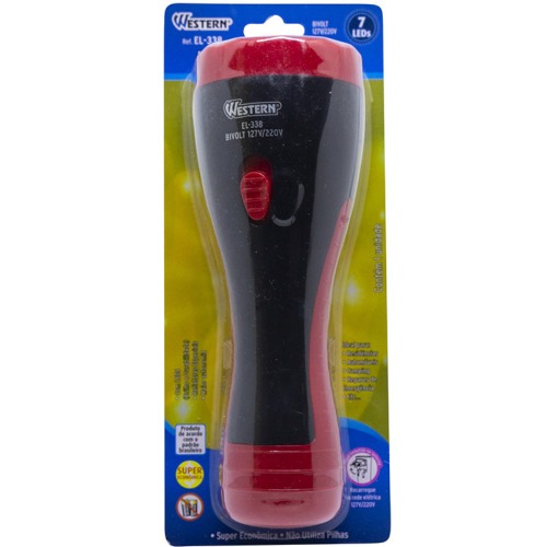 Lanterna a bateria 4V recarregável com 7 Leds - EL-338 110V/220V Lanterna a bateria 4V recarregável com 7 Leds - EL-338 110V/220V