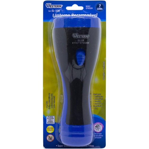 Lanterna a bateria 4V recarregável com 7 Leds - EL-338 110V/220V Lanterna a bateria 4V recarregável com 7 Leds - EL-338 110V/220V