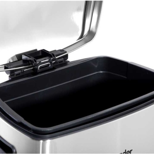 Lixeira inox retangular 50L com pedal