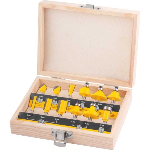 Jogo de fresas para madeira haste 6 mm com 12 pe�as - 53.14.120.120