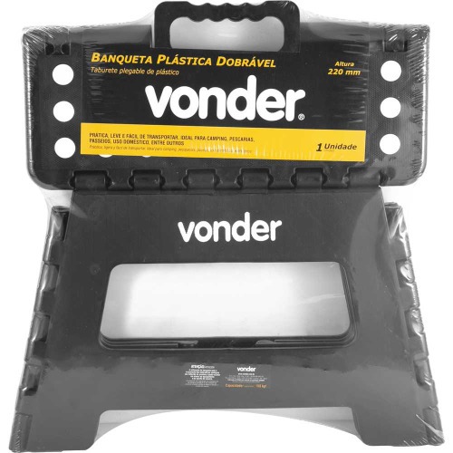 Banqueta pl�stica dobr�vel preta altura 220 mm 