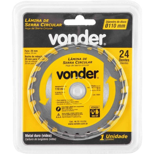 Disco de serra para madeira 110 x 20 mm 24 dentes