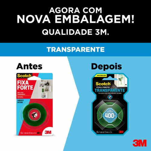 Fita adesiva dupla face 12 mm x 2 metros transparente Fita adesiva dupla face 12 mm x 2 metros transparente